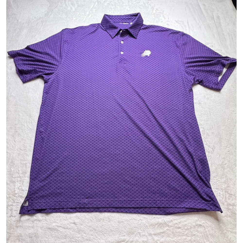 Valley Proud Mens XXL Phoenix Suns Purple Geometric Performance Polo Golf Shirt